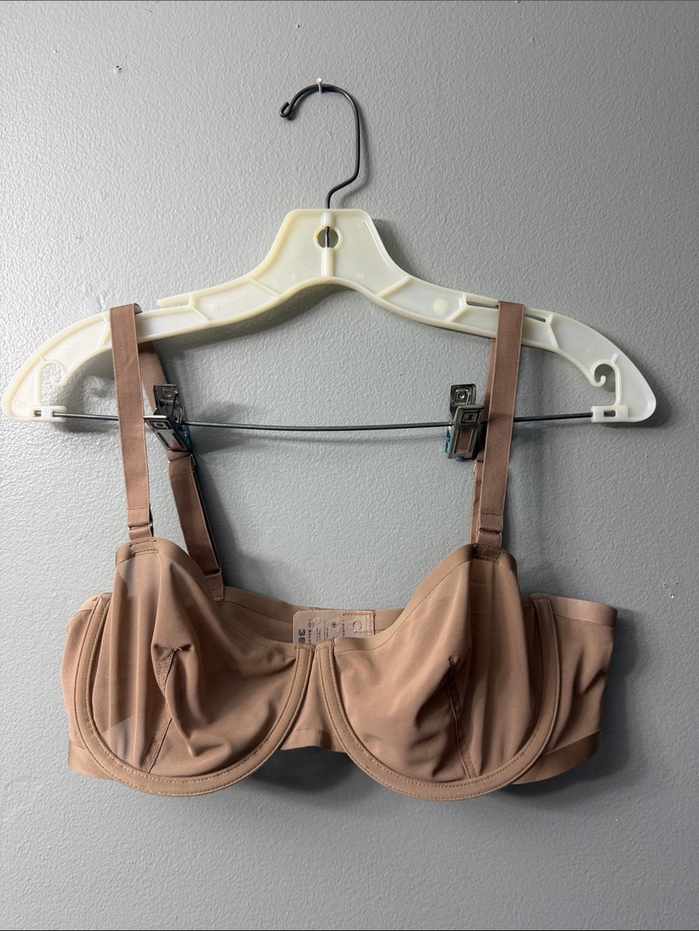 CUUP Sheer Underwire Bra in Nude CUUP The Balconette Mesh 38C